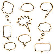 Hand drawn style of several speech bubbles