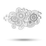 Henna Paisley Mehndi Doodles Design Element N2