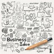 Business Idea doodles icons set N4