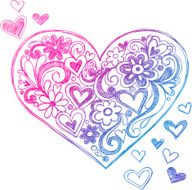 Sketchy Doodle Heart Vector