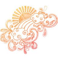 Sunny Day Sketchy Notebook Doodles Vector