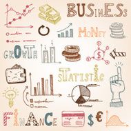 Finance doodle set