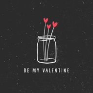 Valentine&#039;s day greeting card with bouquet of hearts