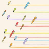 Back to school doodle lines background Hand drawn vector illustration