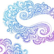 Hand-Drawn Sketchy Abstract Paisley Doodle