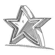 Shiny 3D Star Drawing