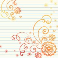 Sketchy Flowers and Swirls Notebook Doodles