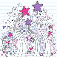 Star Notebook Doodles on Lined Paper