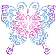 Hand-Drawn Sketchy Doodle Butterfly