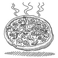 Delicious Pizza Drawing