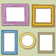 Vintage ornate frame in sketch style