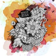 watercolor abstract floral design