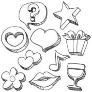 Love and care icons in black &amp; white