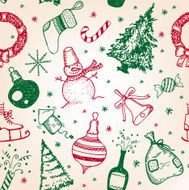 Christmas hand-drawn seamless pattern