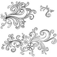Ornate scroll in black and white N2