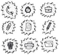 Doodle Office And Business Icons Set