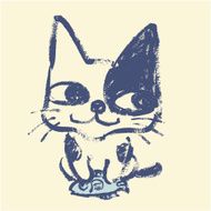 sketch of cat and fish