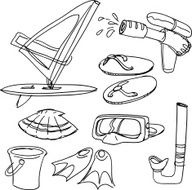 Water sports item collection