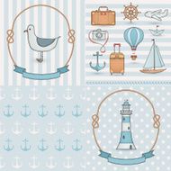 Travel set Hand drawn summer labels N11