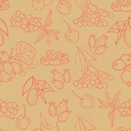 Seamless vector pattern with berries for autumn beverages