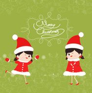 Merry Christmas kids funny illustrations