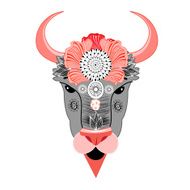 bison with ornament