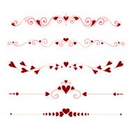 Set Calligraphic Valentine&#039;s Day Elements N6