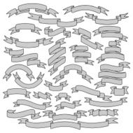 Hand drawn Vintage ribbon banners N10