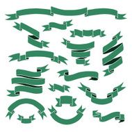 Vintage hand drawn set of ribbon banners N7