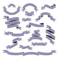 Vintage hand drawn set of ribbon banners N10