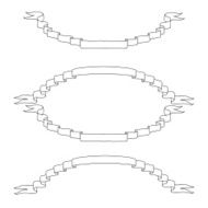 Vintage oval ribbon banners