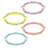 Vintage flowers ribbon banners hand drawn set