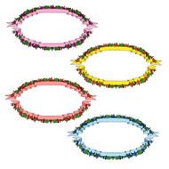 Vintage oval ribbon banners N2