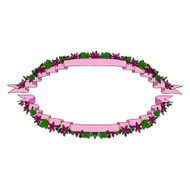 Vintage oval ribbon banners N3