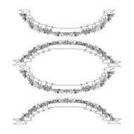 Vintage oval ribbon banners N7