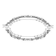 Vintage oval ribbon banners N8