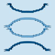 Vintage oval ribbon banners N11