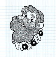 Hand drawn Santa Claus for Christmas doodle N3