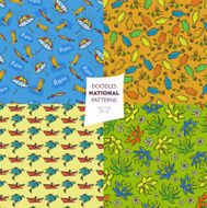 Seamless pattern of the tourist attractions