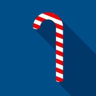 Christmas Candy Cane in Flat Style