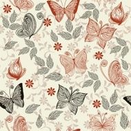 seamless pattern with butterflies