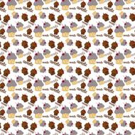 Colored seamless pattern with colorful fruit and chocolate cupca N2