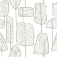 Artistic seamless pattern design with abstract doodle trees N2