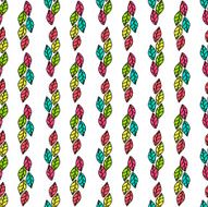 Seamless pattern with colored leaves on a white background N2