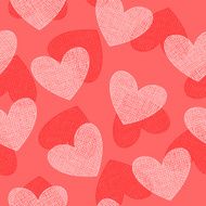 Seamless pattern with hand drawn hearts N3