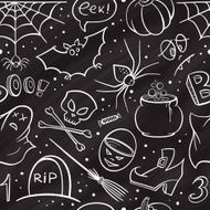 Halloween vector chalk seamless pattern