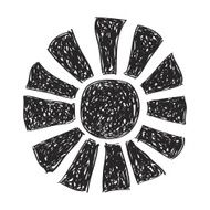 Simple doodle of a sun symbol