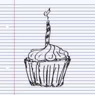 Simple doodle of a cake