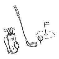 Simple doodle of golf equipment