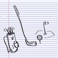 Simple doodle of golf equipment N3